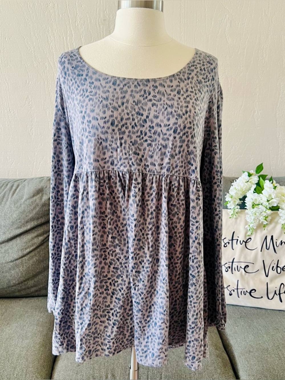 Grey Monroe & Main Patterned Blouse
